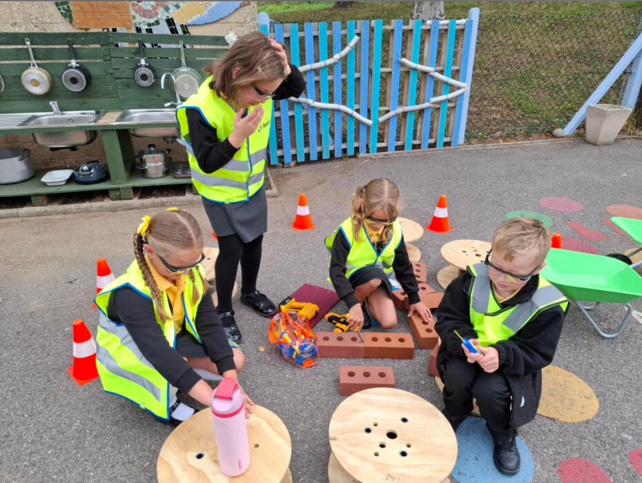 Parents and community volunteers have transformed the infants’ playground at Weston All Saints Primary School in Bath with donated and repurposed materials.