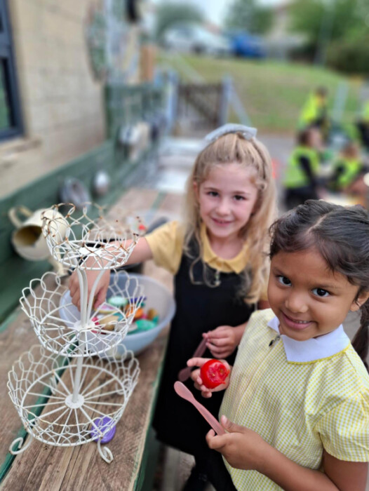 Parents and community volunteers have transformed the infants’ playground at Weston All Saints Primary School in Bath with donated and repurposed materials.