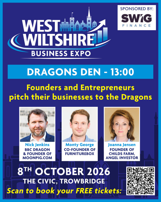 Wiltshire business mums and entrepreneurs are invited to pitch to former Dragons’ Den investor Nick Jenkins at the West Wiltshire Business Expo in Trowbridge.