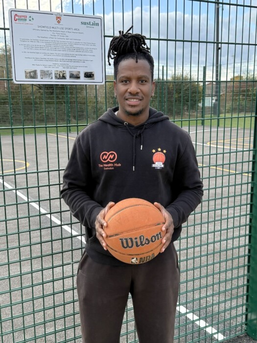 Royal Wootton Bassett Academy students are first to play on a new public basketball court at Showfield Park, providing a boost for local sport.